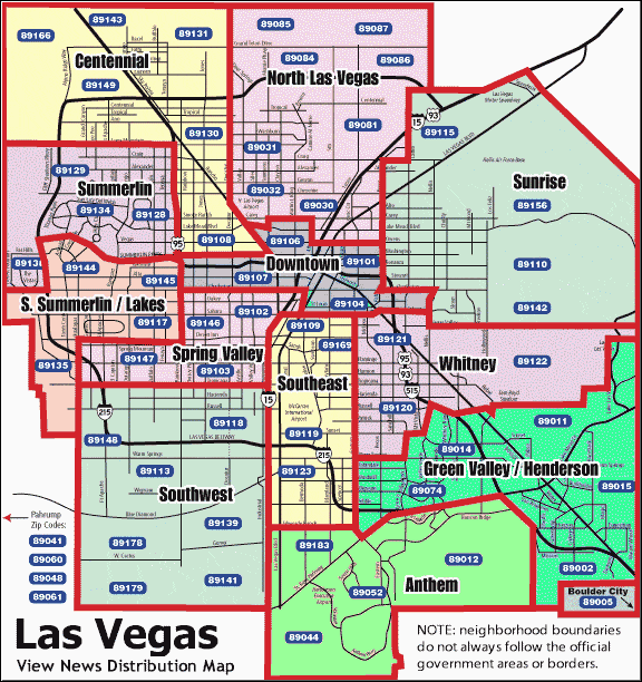Las Vegas neighborhood map